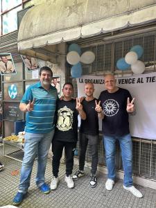 Marcelo Puella en la inauguración de la UB "La Organización vence al tiempo" junto a dirigentes y compañeros (22/10/2024)